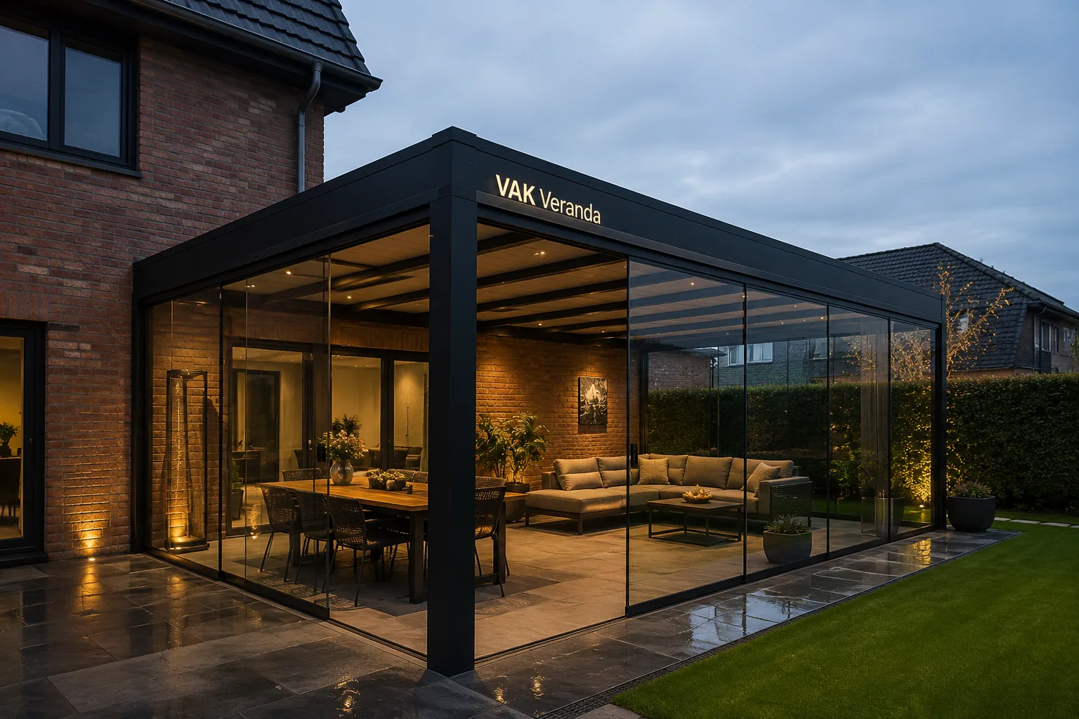 Luxe terrasoverkapping met LED